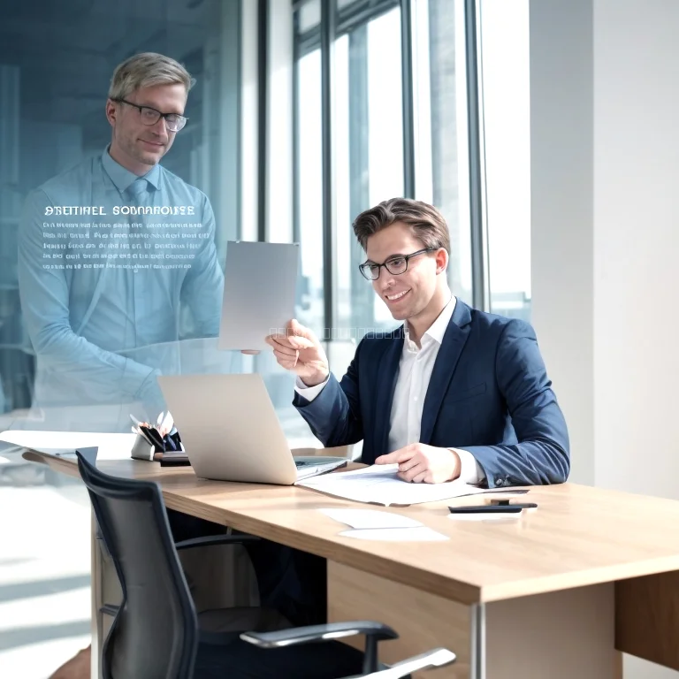 فريق القانوني يناقش العقود مع رائد عمل